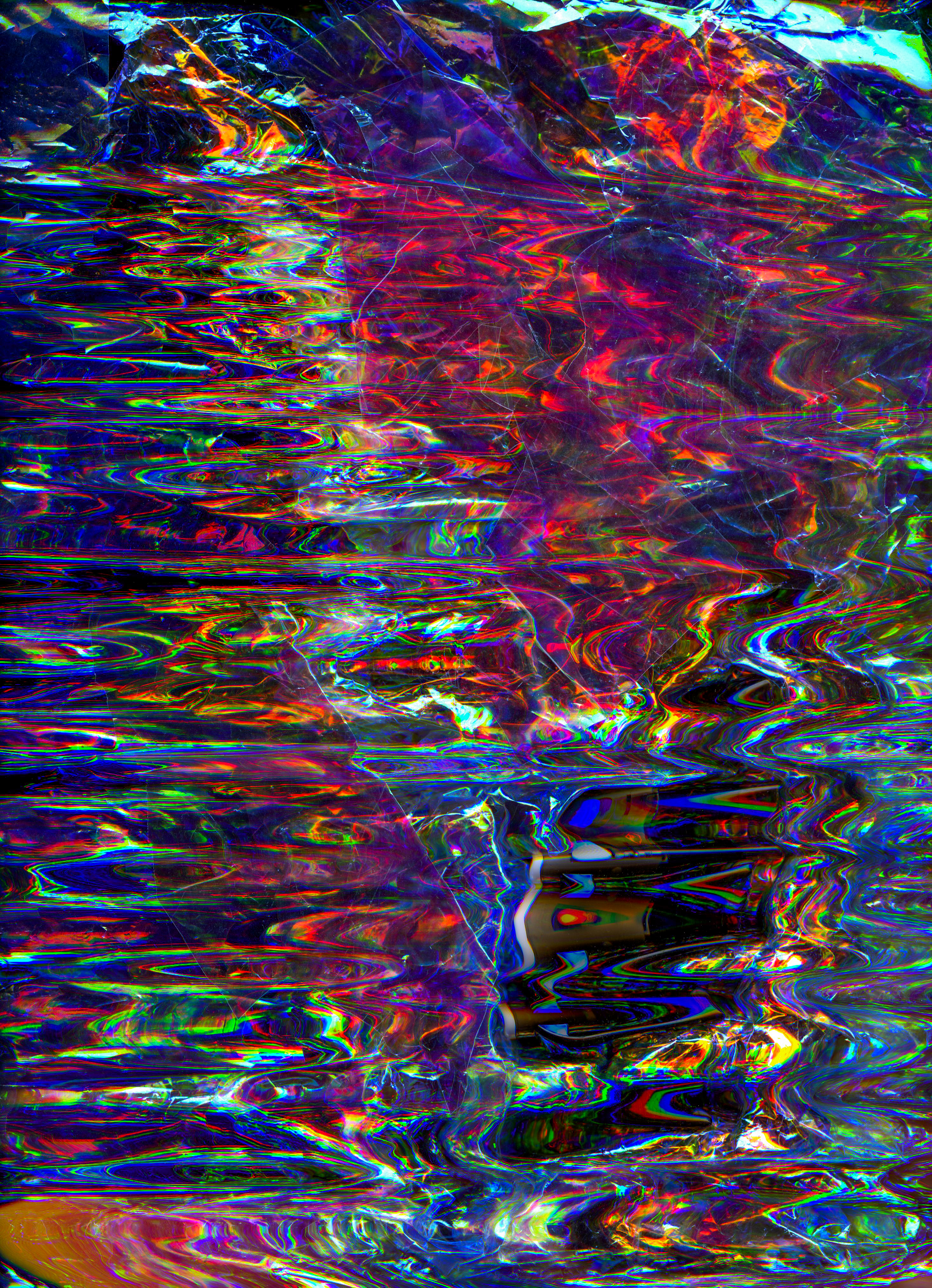 Exploration with limits of visible colours. Litmus cellophane scan.