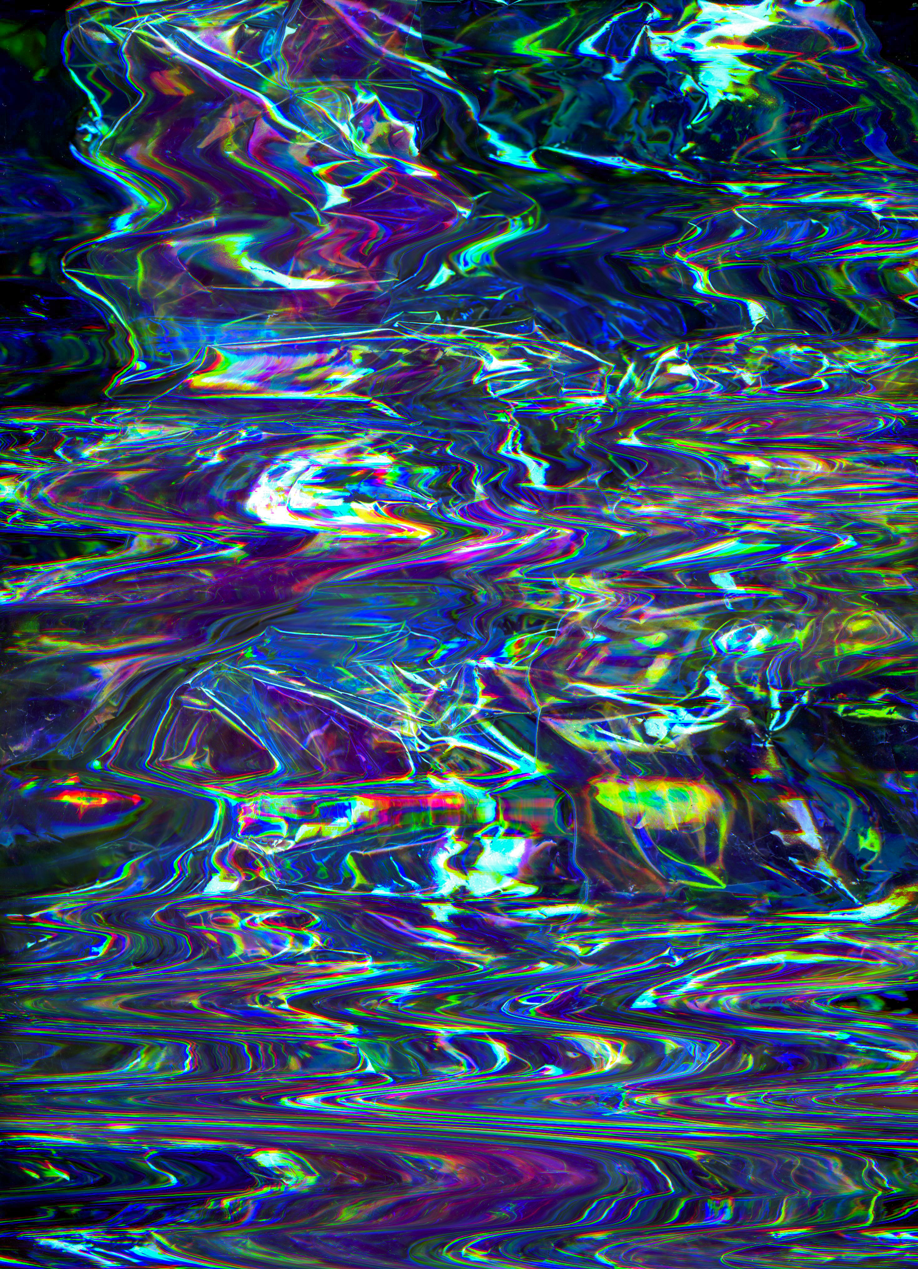Exploration with limits of visible colours. Litmus cellophane scan.