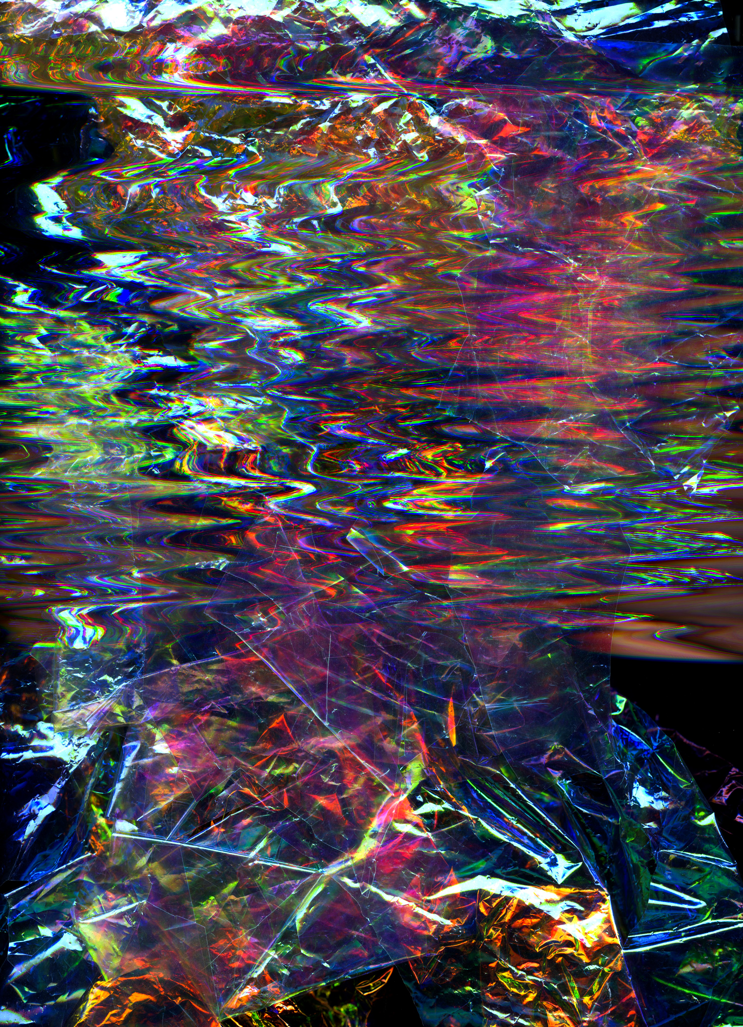 Exploration with limits of visible colours. Litmus cellophane scan.