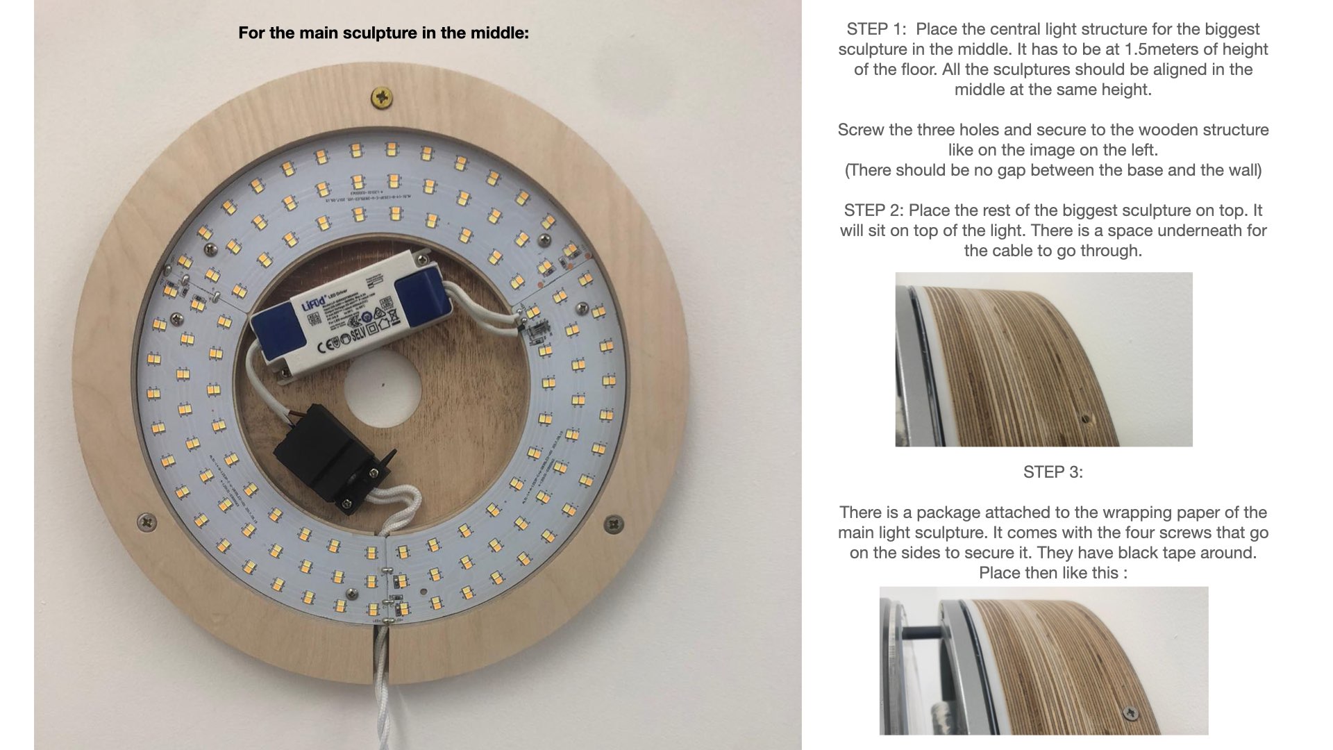 Instructions for assembly. .004