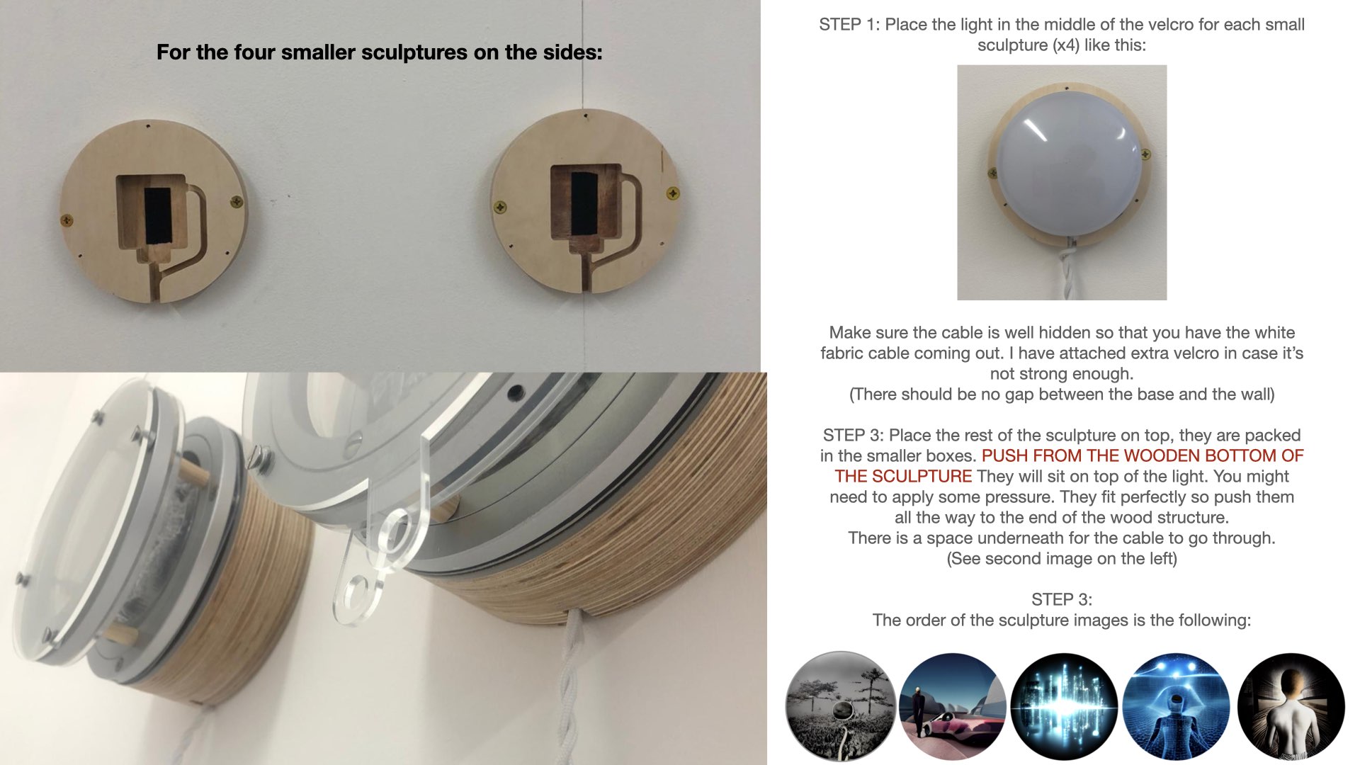 Instructions for assembly. .005